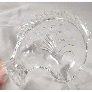 Studio Nova by MIKASA Glass 6 in Leaping Fish Shaped Nut/Dip/Candy Bowl Dish